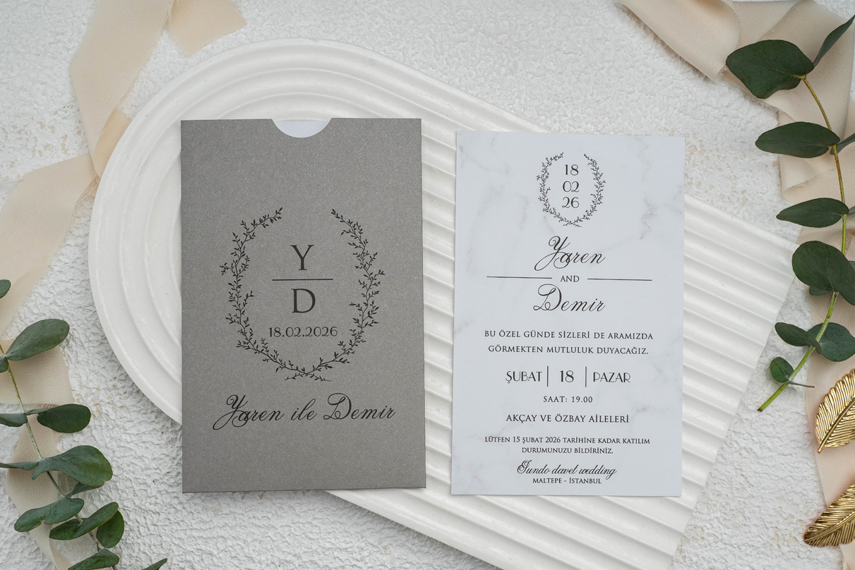 Erdem Davetiye Ümraniye Düğün Davetiyesi – Model 9297