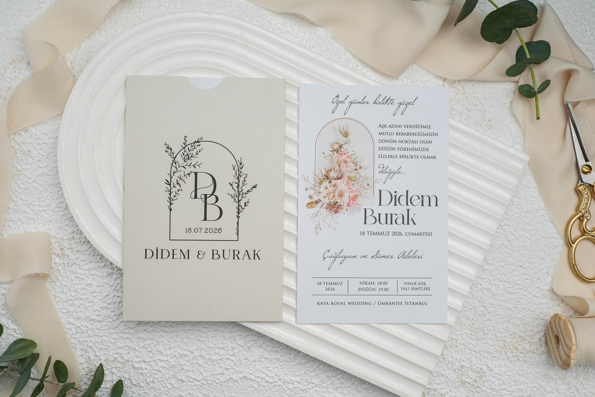 Erdem Davetiye Ümraniye Düğün Davetiyesi – Model 9298