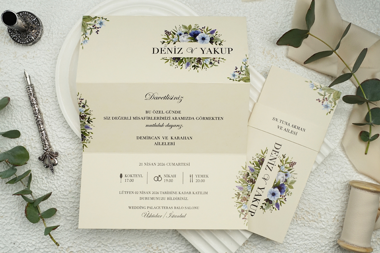 Erdem Davetiye Ümraniye Düğün Davetiyesi – Model 9314