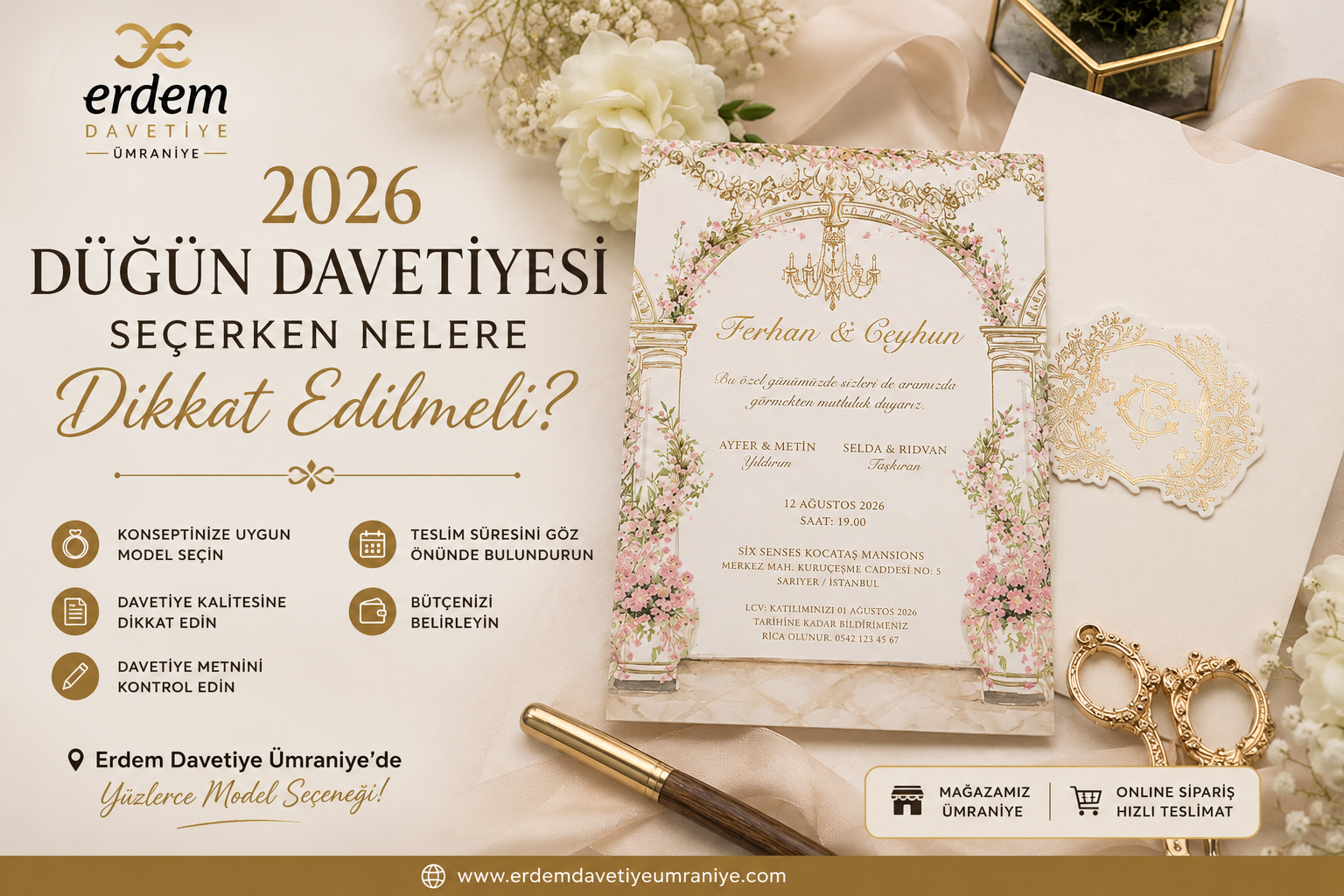 2026 Düğün Davetiyesi Seçerken Nelere Dikkat Edilmeli?