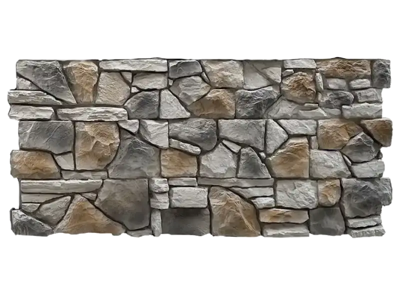 Panel 3D de pared XL PU Pizarra gris Sin juntas - Para interior/exterior - 123x56x3,5cm