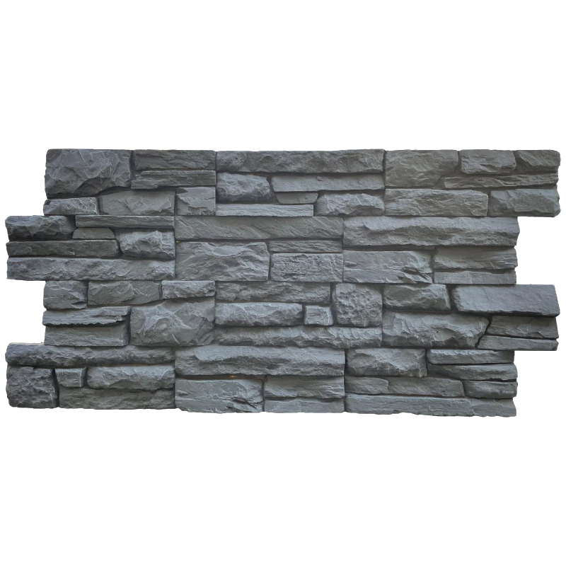 Panel 3D de pared de XL PU Ardesia Negro sin juntas - Para Interior/Exterior - 115,5x59x4cm