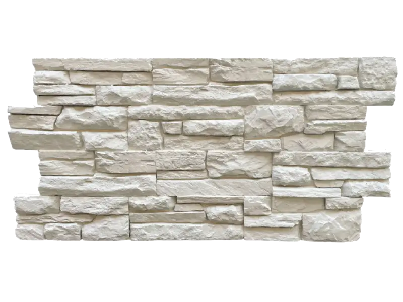 Panel 3D de pared XL PU Ardesia Blanco sin juntas - Para interior/exterior - 115x57,5x3cm