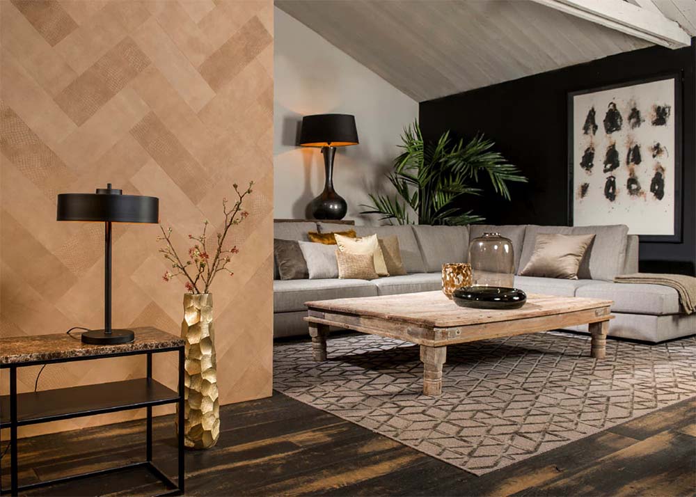 Revestimiento autoadhesivo de cuero Salisbury beige arena 1,08m²