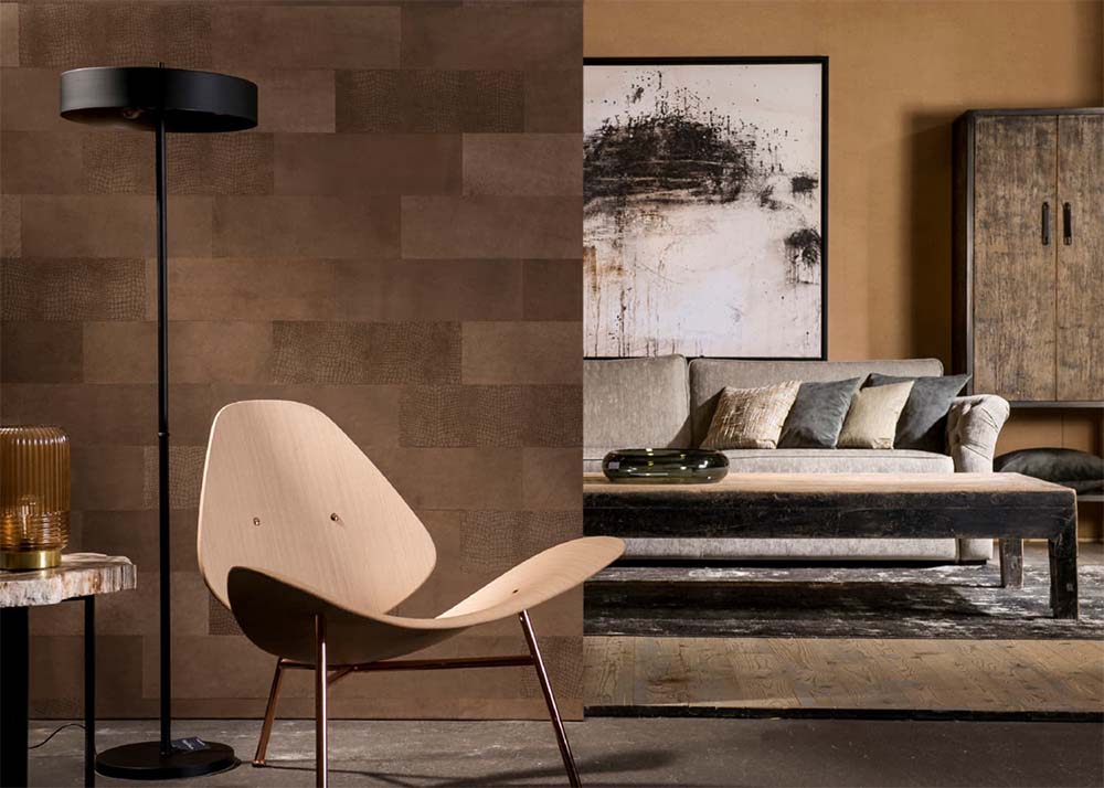 Revestimiento autoadhesivo de cuero Belcher marrón 1,08m²
