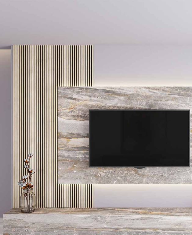 Paneles 3D acústicos MDF de madera roble claro 270x60x1,8cm