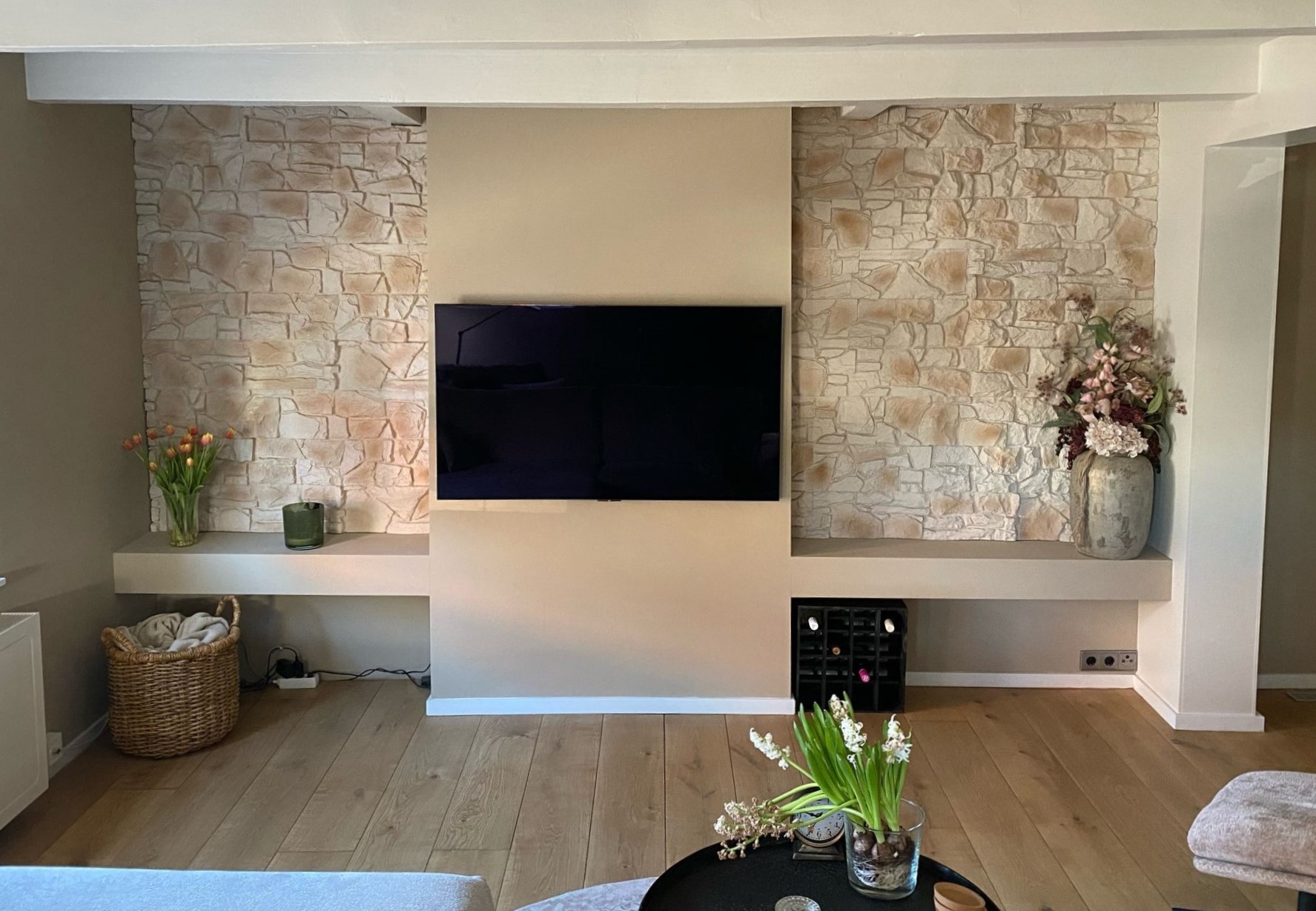 Panel 3D de pared XL PU Pizarra Sandy sin juntas - Para interior/exterior - 123x57x4cm