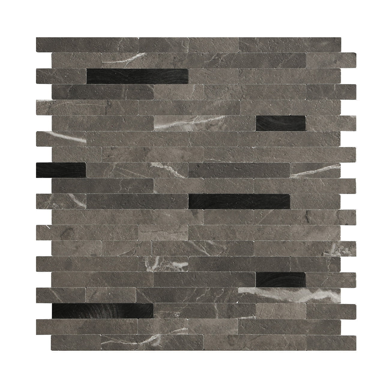 Mosaico autoadhesivo de piedra mármol negro antracita clásico 30,2×29,2×0,4cm