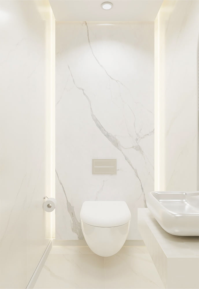 Panel SPC de pared de losa de mármol Carrara Apolo Matt White 260x120x0,35cm