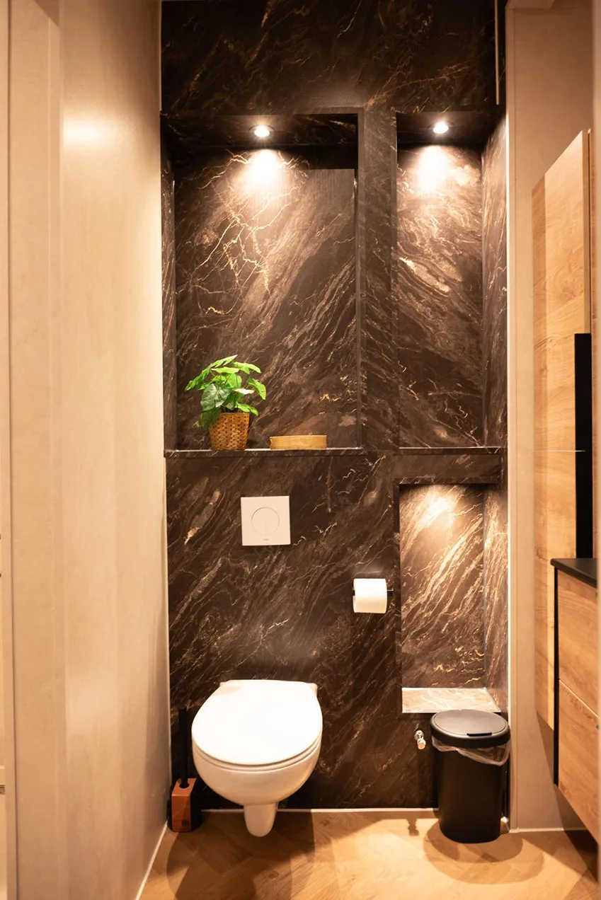 Panel SPC de pared de losa de mármol Rosseta Stone Matt Black 260x120x0,35cm