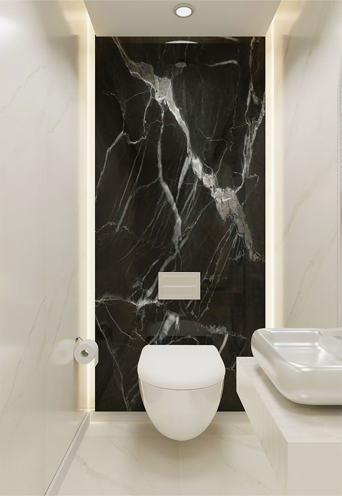 Panel SPC de pared de losa de mármol black streak 260x120x0,35cm