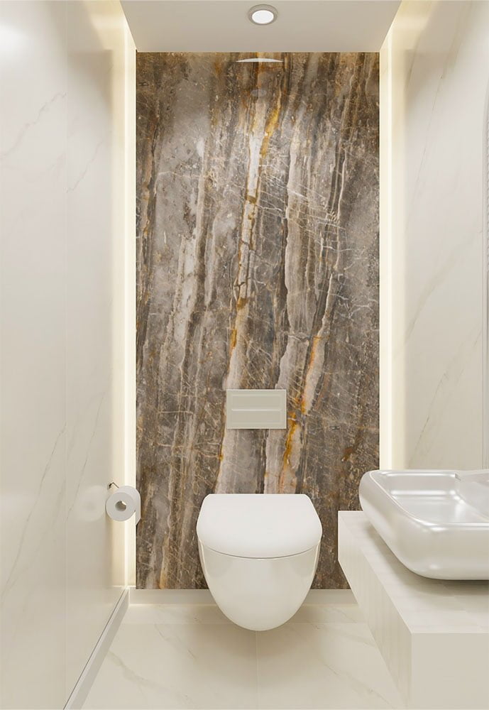 Panel SPC de pared de losa de mármol Géminis Granite Matte Dark Stone 260x120x0,35cm