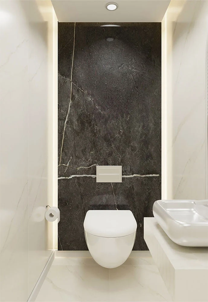 Panel SPC de pared de losa de mármol Carrara Venus Matt Grey 260x120x0,35cm