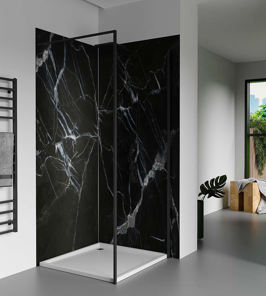 Panel SPC de pared de losa de mármol black streak 260x120x0,35cm