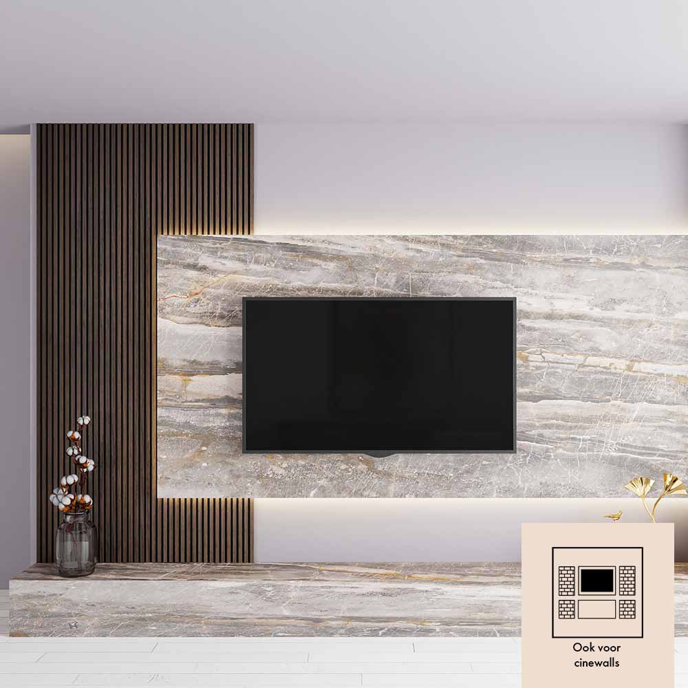Paneles 3D acústicos MDF de madera roble nogal 270x60x1,8cm