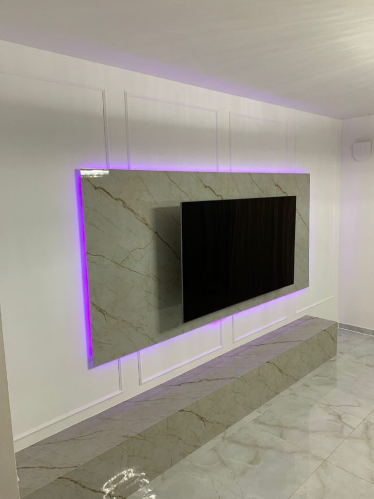 Panel PVC de pared de losa de mármol brillante Bolzano Beige 260x120x0,30cm