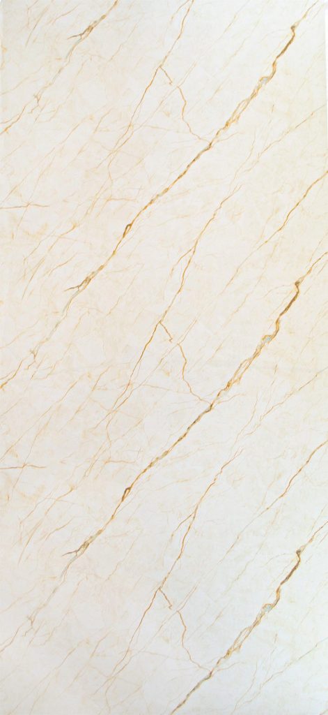 Panel PVC de pared de losa de mármol brillante Bolzano Beige 260x120x0,30cm